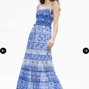Alice + Olivia Blue Patterned Maxi Dress